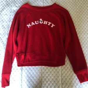 Cropped ‘naughty’ sweatshirt